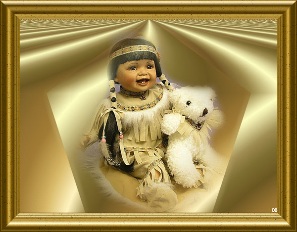 Poupée amérindienne et sa peluche : kdo pour vous