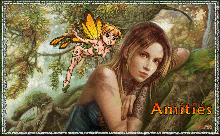 Amities : femme et elfe papillon