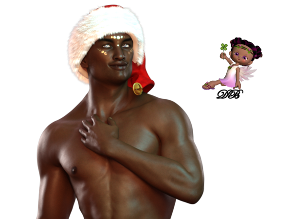 Tube Père Noël sexy - homme Africain 3d png : kdo Tube Père Noël sexy - homme Africain 3d png : kdo