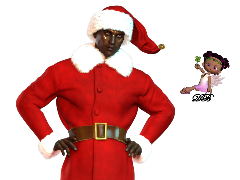 Tube Père Noël sexy - homme Africain 3d png : kdo Tube Père Noël sexy - homme Africain 3d png : kdo